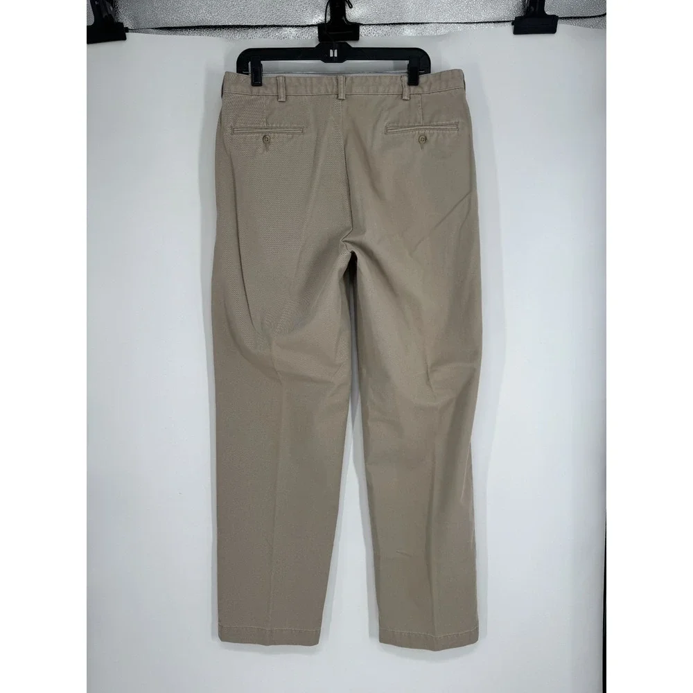 Polo Ralph Lauren Andrew Pants Mens Size 35x32 Khaki Vintage Baggy Pleated Chino